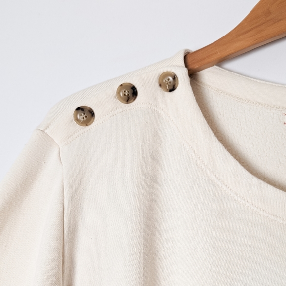 XIRENA Jenn Fleece Jumpsuit Cream One Piece Sweatsuit Tan Large - Picture 9 of 12